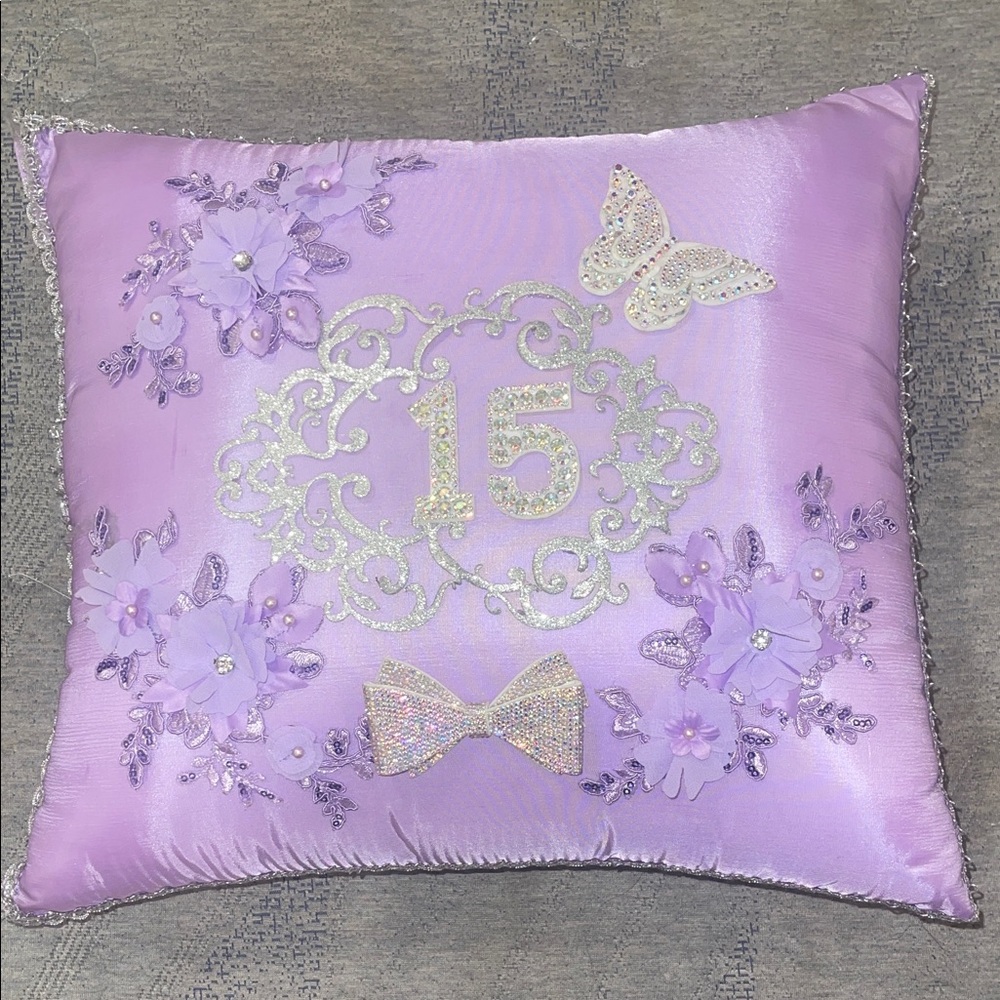 Purple Quinceañera Decorative Pillow
